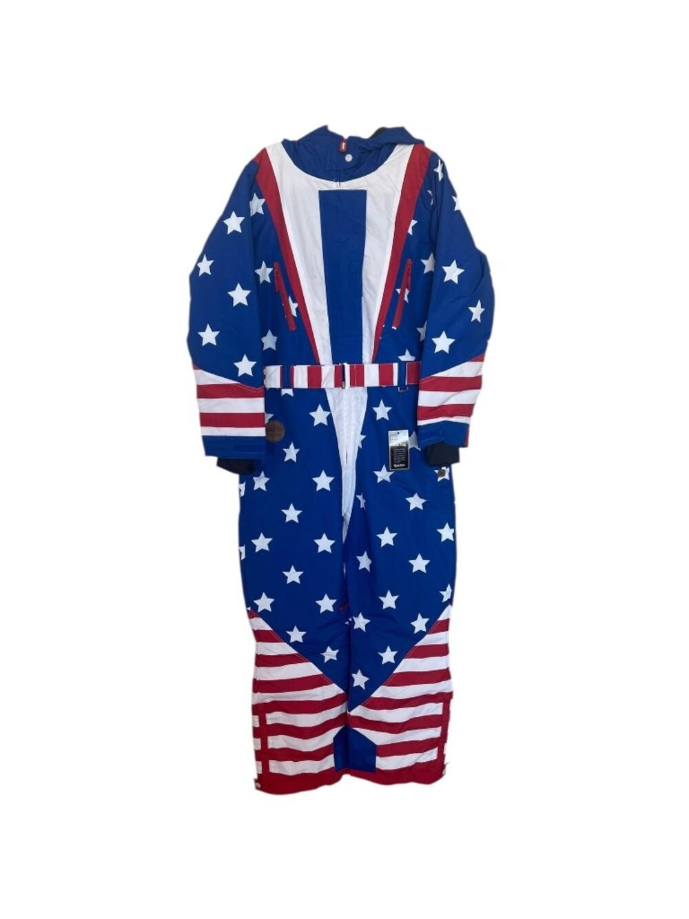 Tipsy Elves Womens Americana Snow Suit USA Stars Stripes Blue Red Size Large